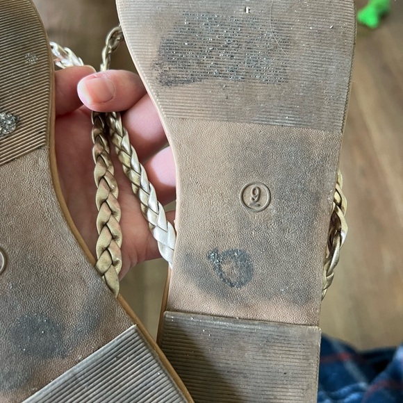 Charlotte Russe Braided Silver and Tan Sandals - Picture 2 of 2